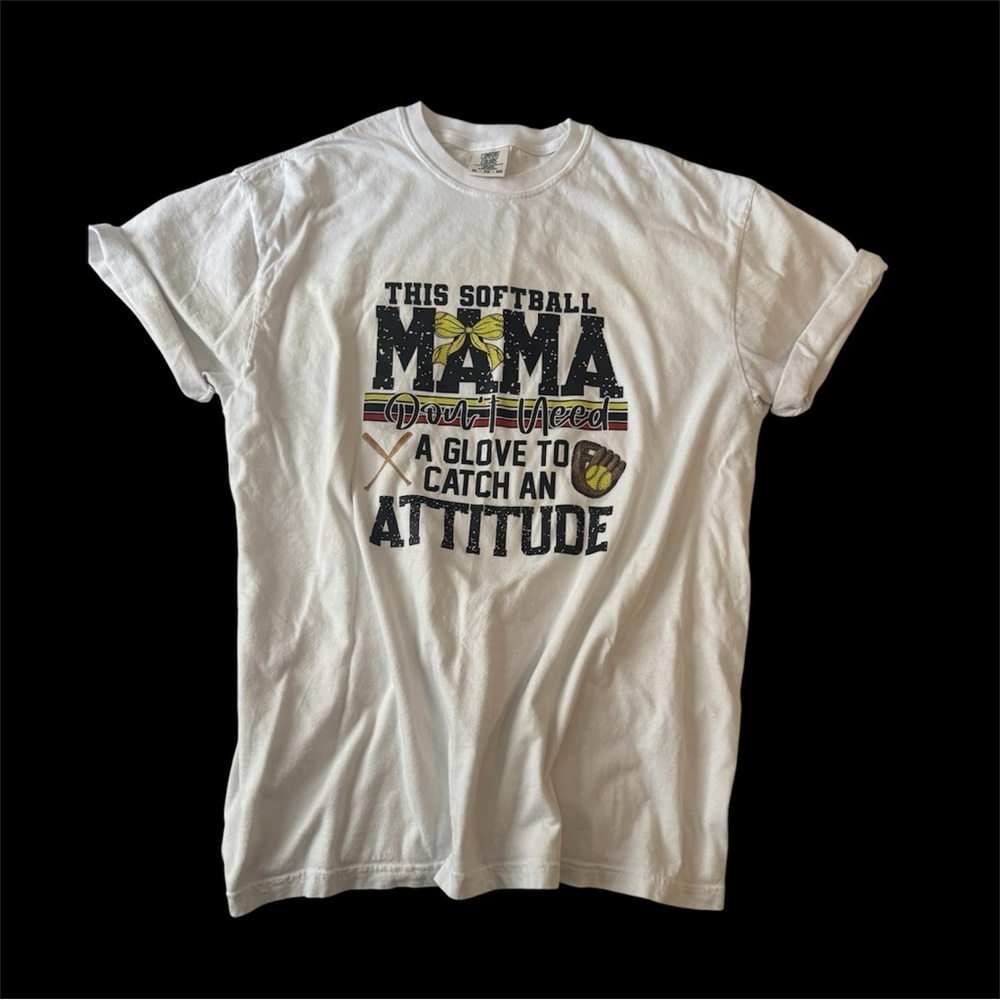 *Comfort Colors Softball MaMa Tee White XL